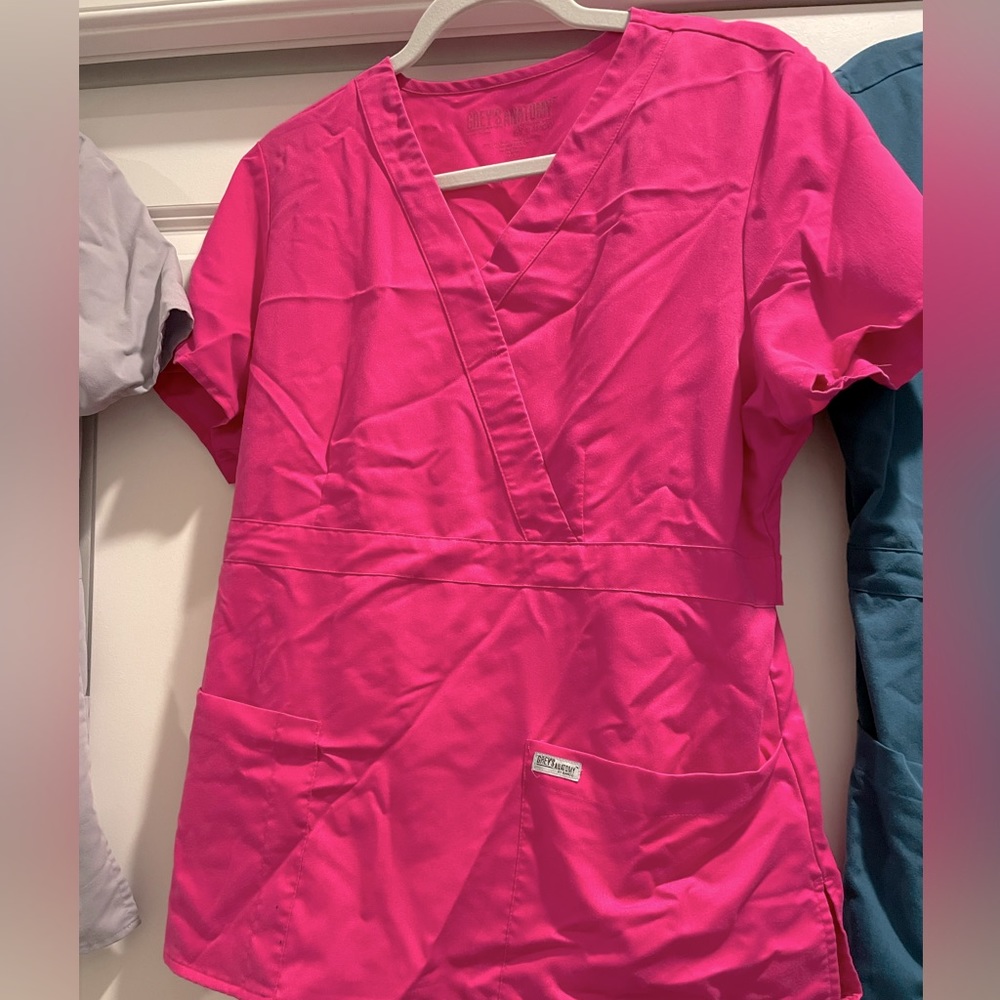 Grey Anatomy by barco scrub top 3-Pocket Modern Fit Mock Wrap Scrub Top